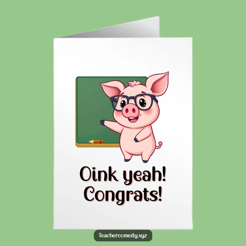 Free Printable Congrats Card: Smart Piggy - Cheerful Achiever Downloadable!