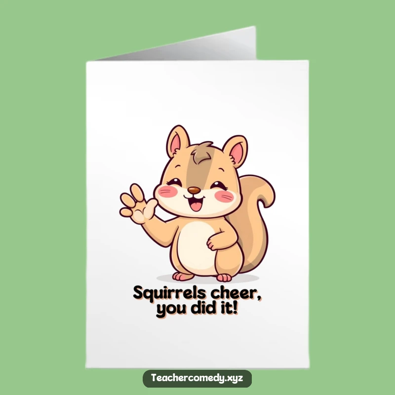 Free Printable Kawaii Squirrel Congrats Card - Funny Answer Greeting Funny Downloadable Gift