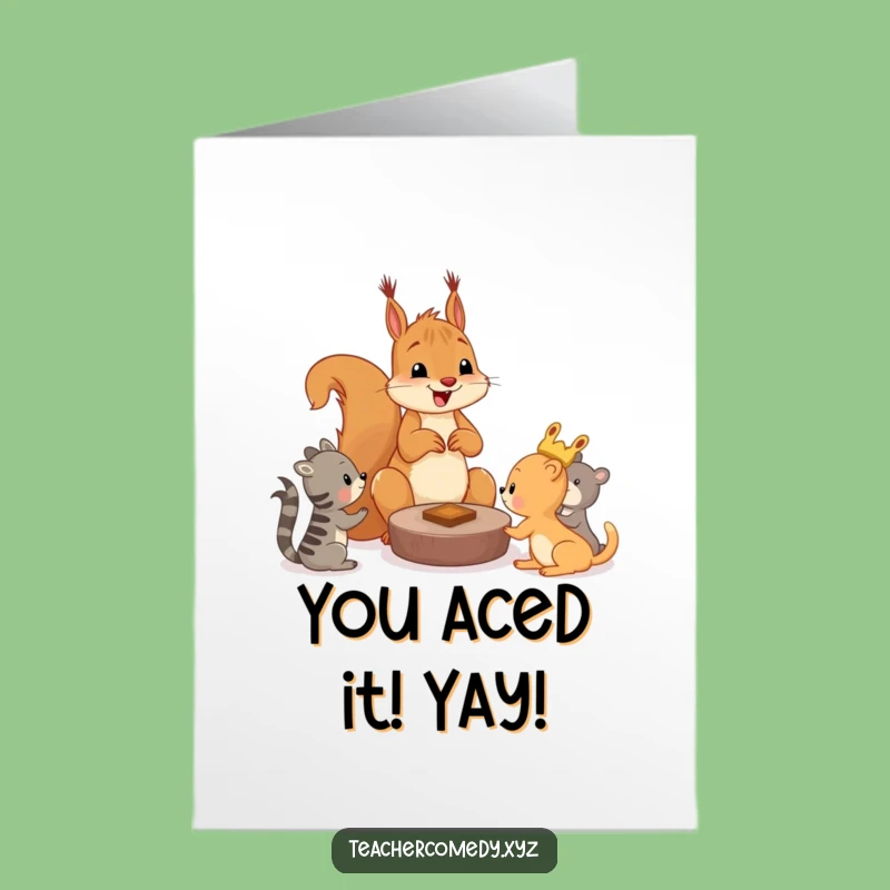 Free Printable Squirrel Game Congrats Card - Celebrating Victories, Downloadable!