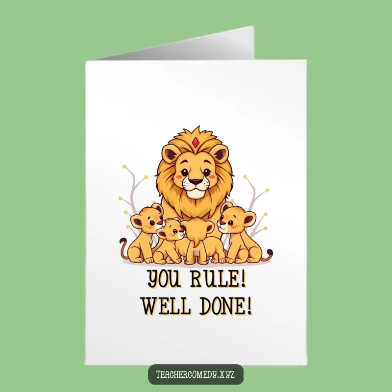 Free Printable Lion Pride Congrats Card - Celebrate Successes, Downloadable!