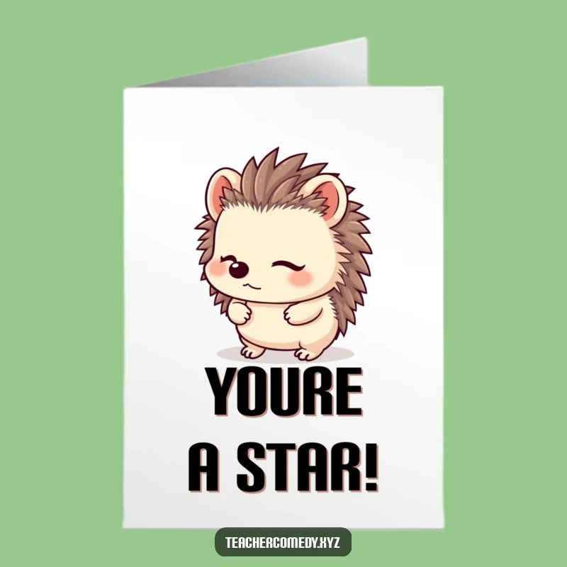 Free Printable Congrats Card: Focused Hedgehog Celebration Funny Downloadable