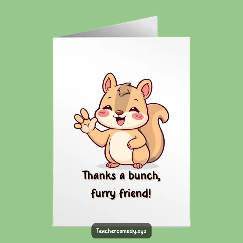 Free Printable Kawaii Squirrel Thank You Card - Funny Answer Greeting Funny Downloadable Gift