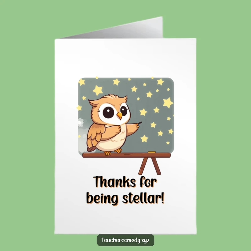 Free Printable Thank You Card: Starry Owl Thanks, Sweet Downloadable Gift for Gratitude