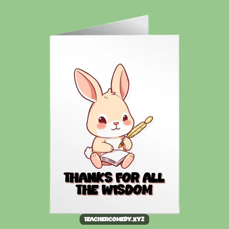 Free Printable Rabbit Thank You Card: Scholarly Rabbit's Grateful Notes - Funny Downloadable Gift