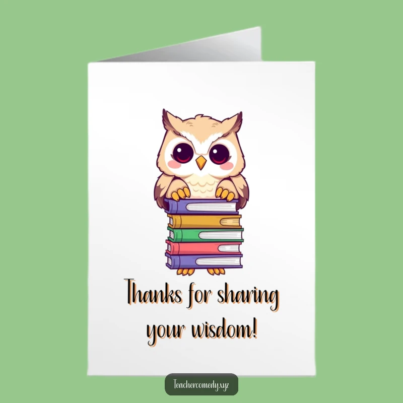 Free Printable Thank You Card: Owl Librarian - Grateful Downloadable Gift