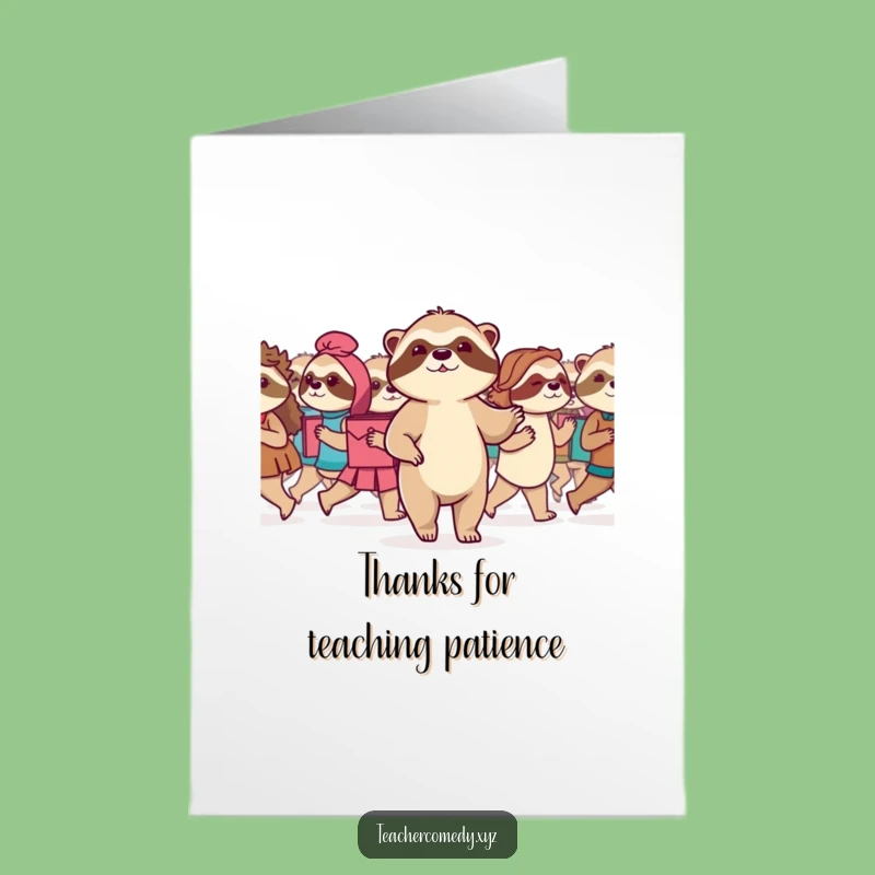 Free Printable Sloth Thank You Card: Patient Sloth's Grateful March - Funny Downloadable Gift