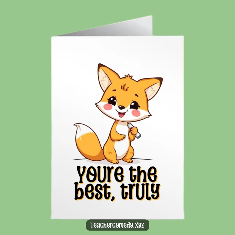 Free Printable Witty Fox Thank You Card - DIY Downloadable Gift Expressing Gratitude