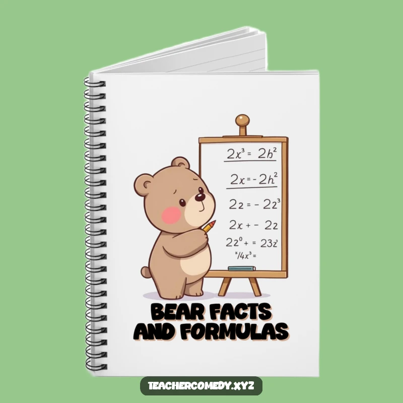 Funny Bear Math Notebook: Determined Bear's Equation Journal, Study Notes