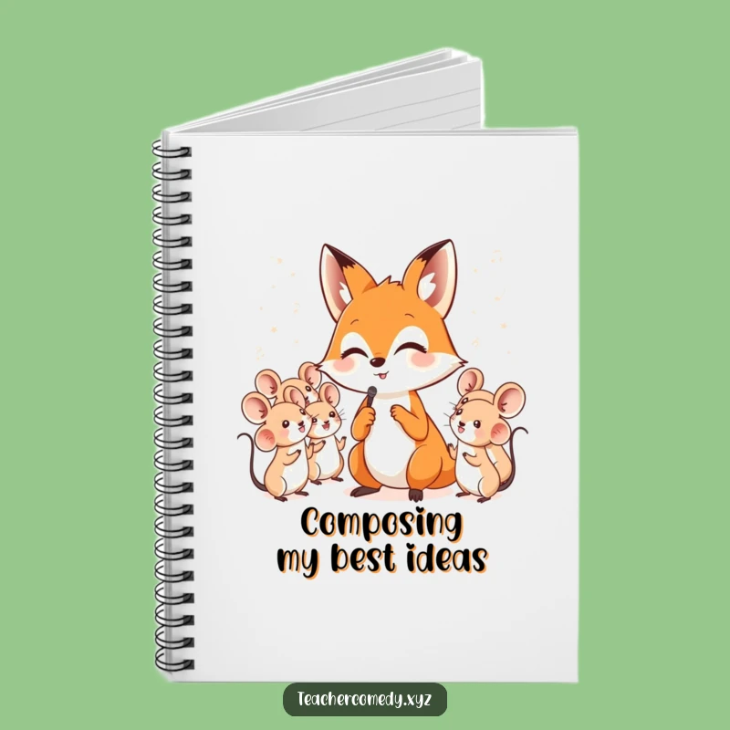 Funny Fox Music Notebook: Clever Conductor & Singing Mice Journal