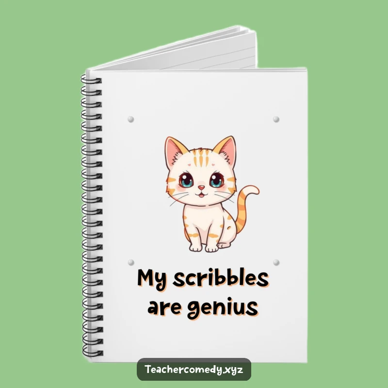 Funny Cat Artist Notebook: Curious Whiteboard Cat Journal, Ideal Funny Gift