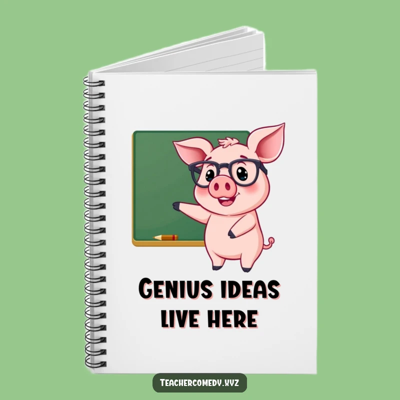 Funny Pig Teacher Notebook - Cheerful Chalkboard Notes!