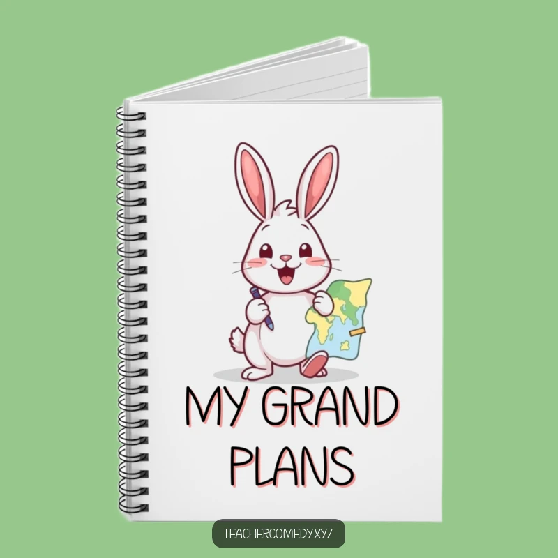 Funny Rabbit Travel Planner Notebook: Excited Map Pointer - Hilarious Journal Gift!