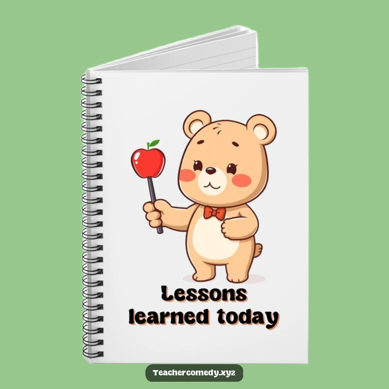 Funny Bear & Apple Notebook: Jot Down Lessons, Your Perfect Gift!