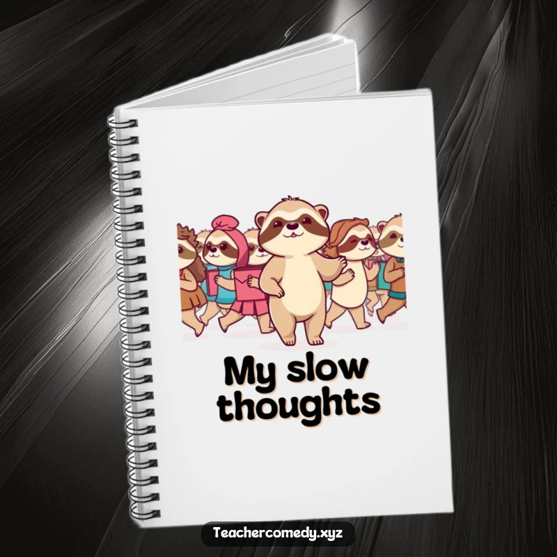 Funny Sloth Notebook: A serene sloth leads a class in a slow march, an inspiring journal for capturing thoughts and progress.