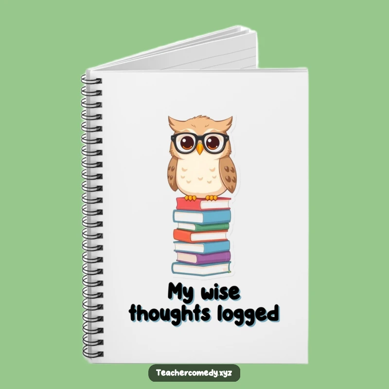 Funny Owl Books Notebook, Stylish Journal For Bookworms