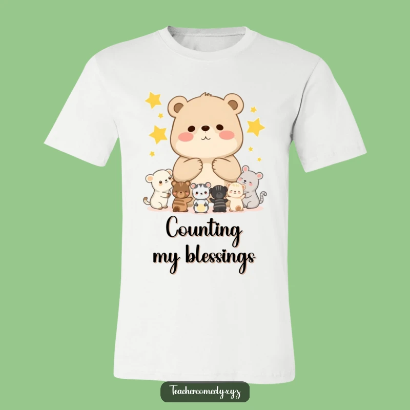 Funny Bear Cub T-Shirt - Star Counting Class Animal Shirt