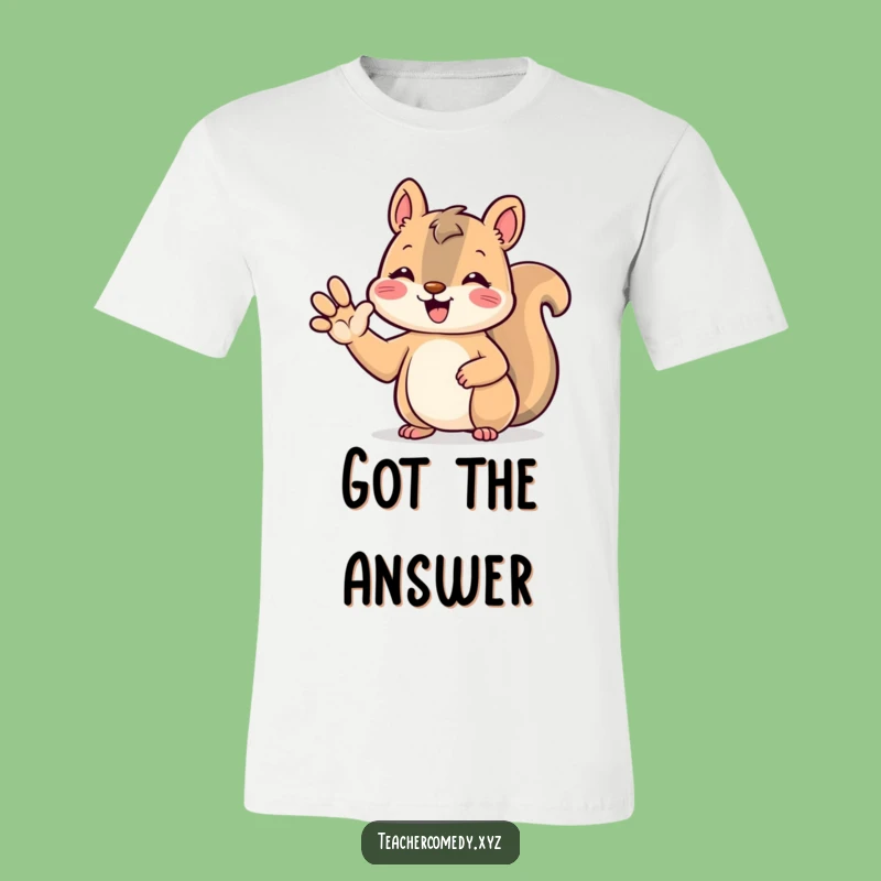 Funny Kawaii Squirrel T-Shirt: Cute Animal Raising Paw, Hilarious Graphic Tee Gift