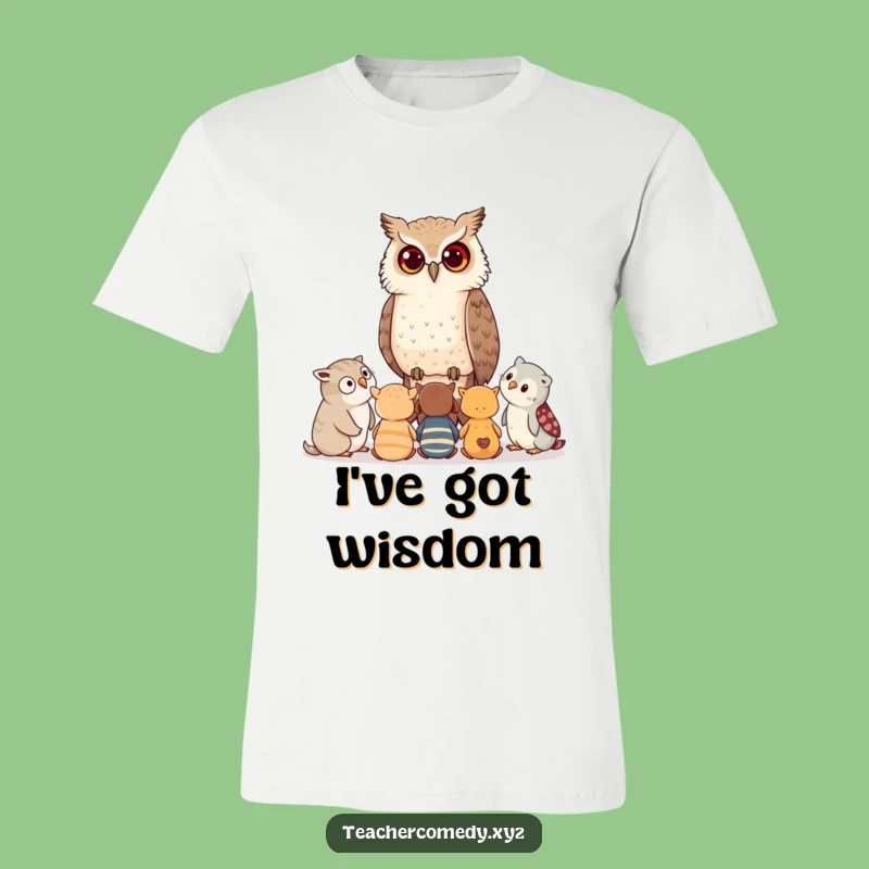 Funny Owl Wisdom Seeker T-Shirt: A wise mentor guiding the young, a thoughtful funny gift for scholars.