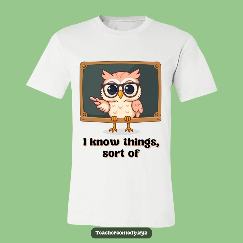 Funny Owl Teacher T-Shirt: Smart Spectacles & Chalkboard, Humorous Gift Tee