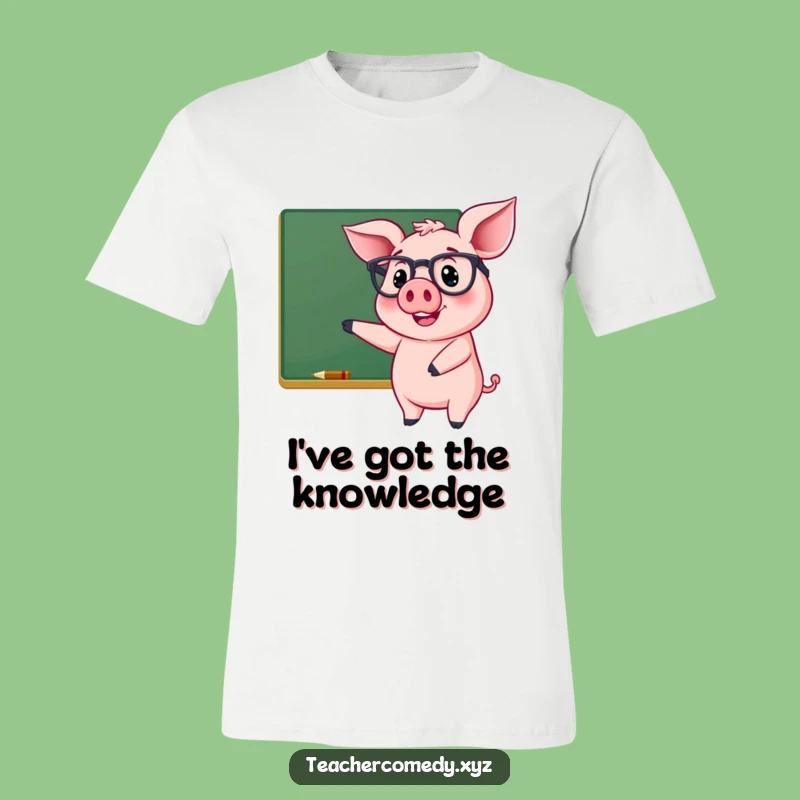Funny Pig Professor T-Shirt - Cheerful Smarty Pants Tee!