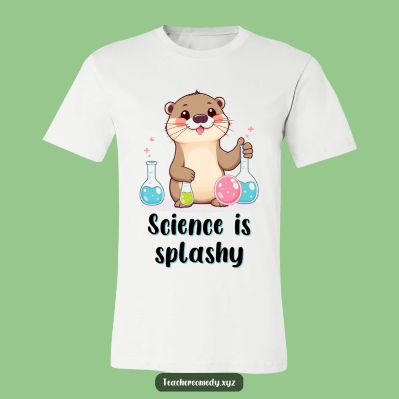 Funny Otter Science T-Shirt - Bubbling Lab Fun Tee