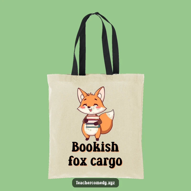 Funny Fox Reader Tote Bag: Happy Scholar for Bookish Errands