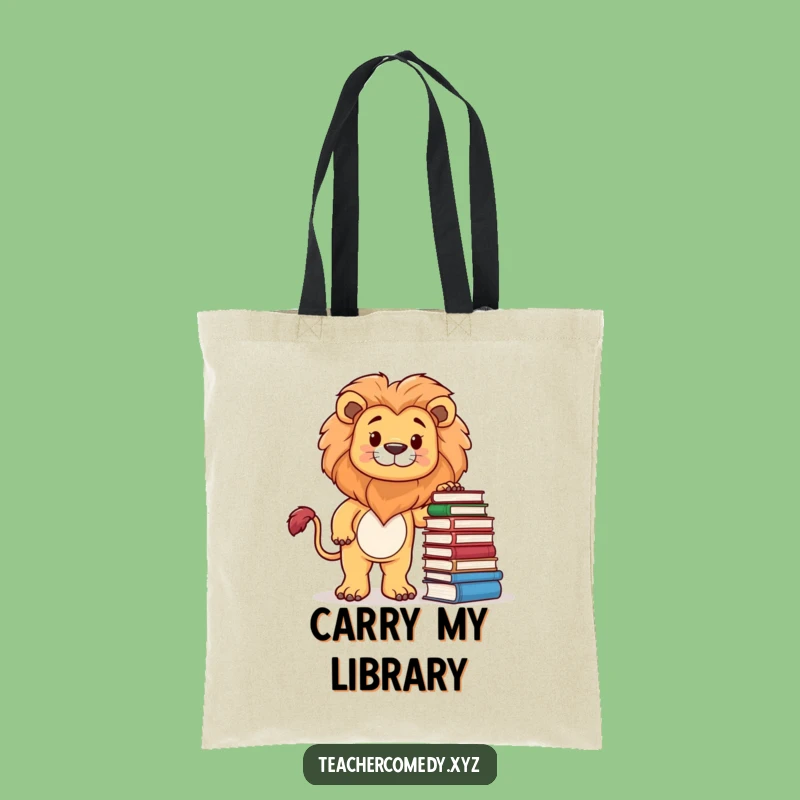 Funny Lion Bookworm Tote Bag: Carry Your Literary Pride!