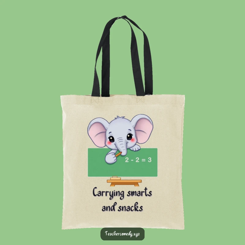 Funny Elephant Equation Tote Bag, Stylish Carry-All For Smarty Pants