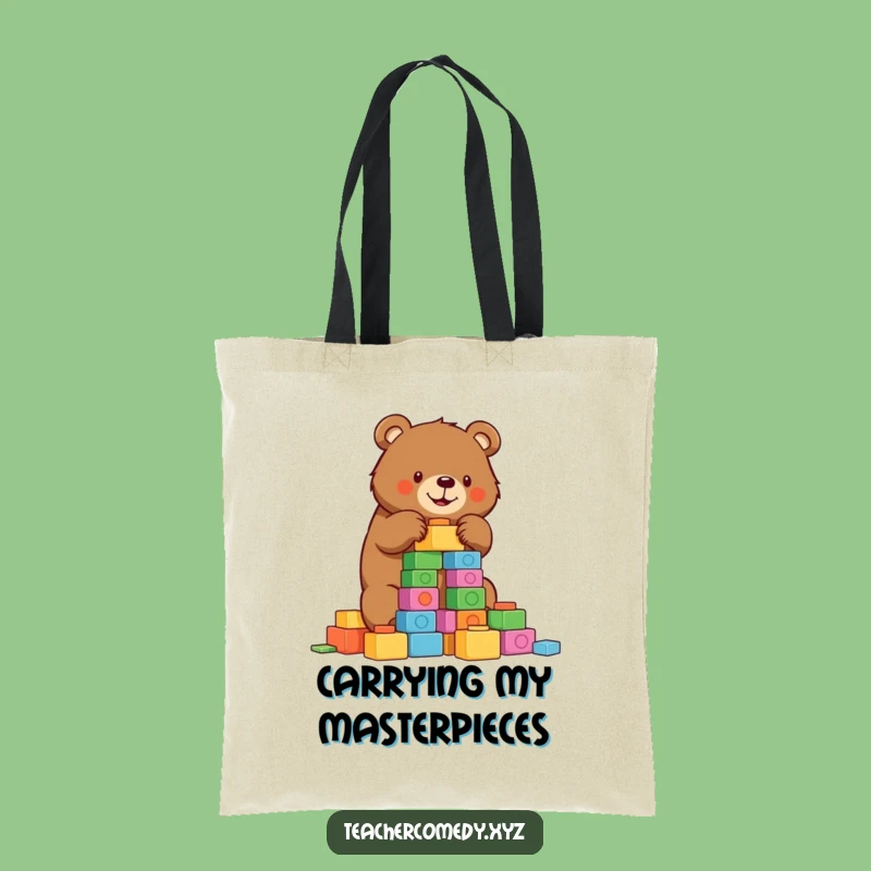 Funny Bear Builder Tote Bag: Tower of Fun, Practical & Playful Carryall
