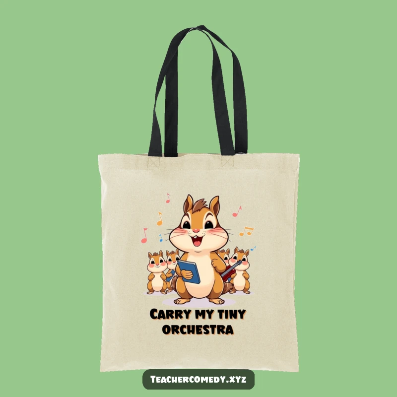 Funny Chipmunk Music Class Tote Bag: Carry Your Tunes with This Hilarious Animal Design