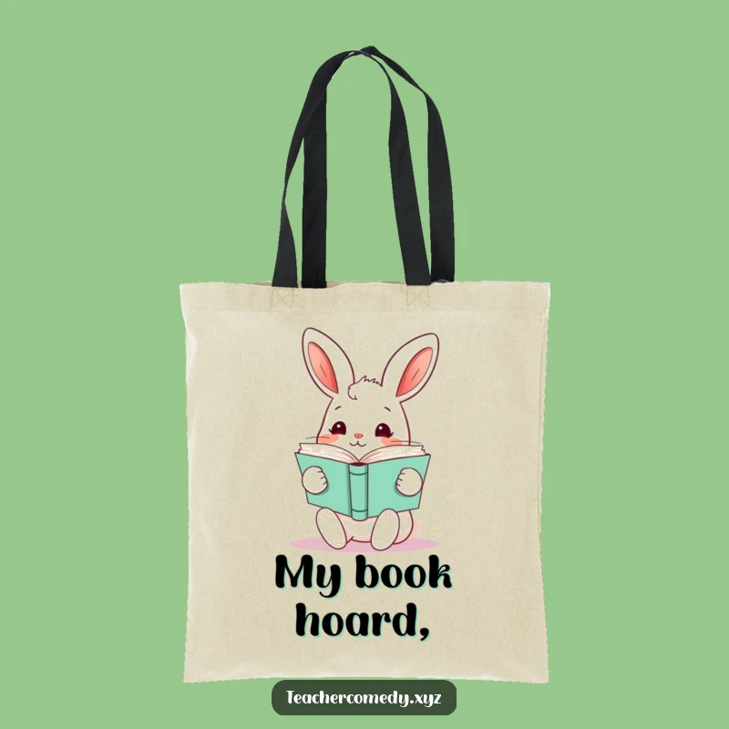 Funny Kawaii Rabbit Books Tote Bag - Stylish & Humorous Bookish Carryall