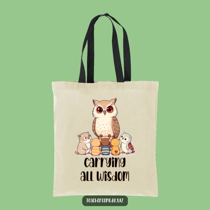 Funny Owl Knowledge Tote Bag: Carry wisdom wherever you go, a practical and funny gift for students.