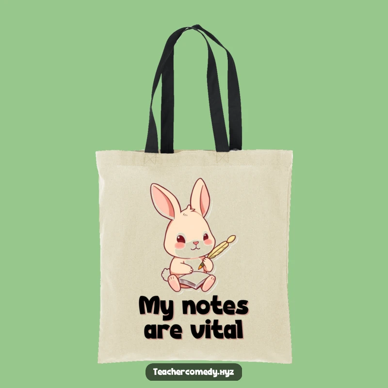 Funny Rabbit Quill Tote Bag: Cute Scholar Accessory, Perfect Funny Gift for Book Lovers